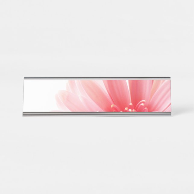 Porte-nom Pour Bureau Marguerite gerbera rose (Devant)