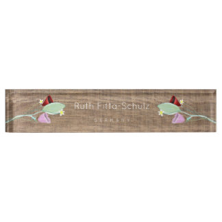 PORTE-NOM POUR BUREAU MARGUERITES TULIPES