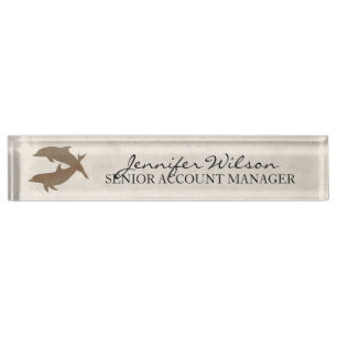 Porte-nom Pour Bureau Mariage Rustique Dolphins Beach