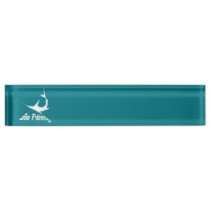 Porte-nom Pour Bureau Marlin bleu