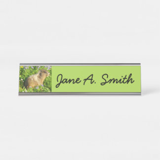 Porte-nom Pour Bureau Marmot dans le Mont Rainier Fleurs sauvages