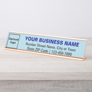 Porte-nom Pour Bureau Marque d'affaires sur le bleu clair long bureau No