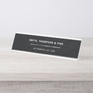 Porte-nom Pour Bureau Marque d'entreprise simple Noir élégant moderne