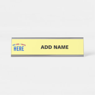PORTE-NOM POUR BUREAU MARQUE VÉRIFIÉE MODERNE ET MODERNE PASTEL JAUNE