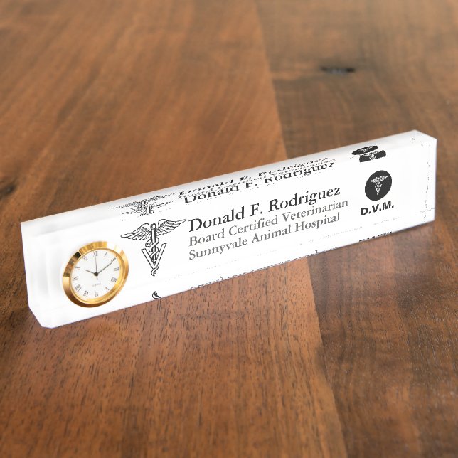 Porte-nom Pour Bureau Médecine vétérinaire personnalisée (Taille)