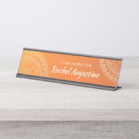 Méditation Yoga Enseignant Moderne Orange Or Manda