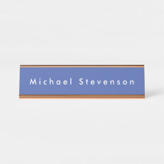 Porte-nom Pour Bureau Medium Blue Trendy Modern Professional