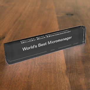 Porte-nom Pour Bureau Meilleur Micromager du monde drôle