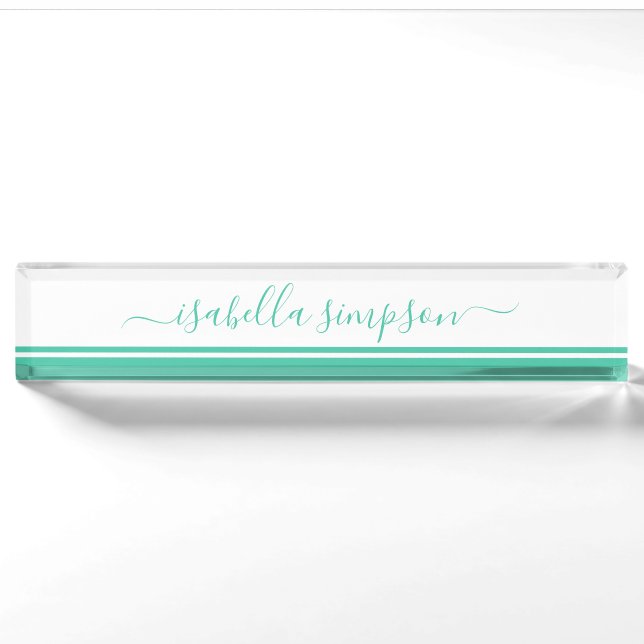 Porte-nom Pour Bureau Menthe Professionnel Moderne (Devant)