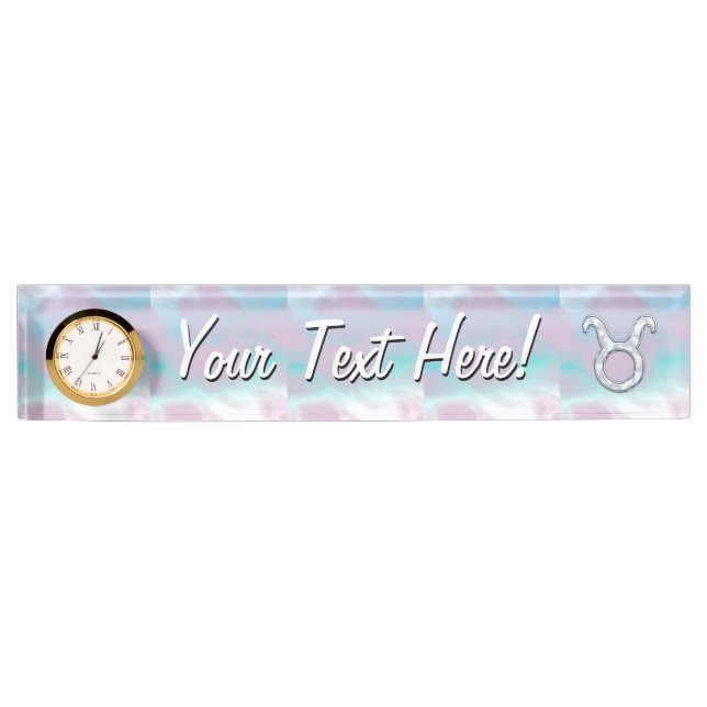 Porte-nom Pour Bureau Mère de Pearl Taurus Zodiac Astrologie (Devant)