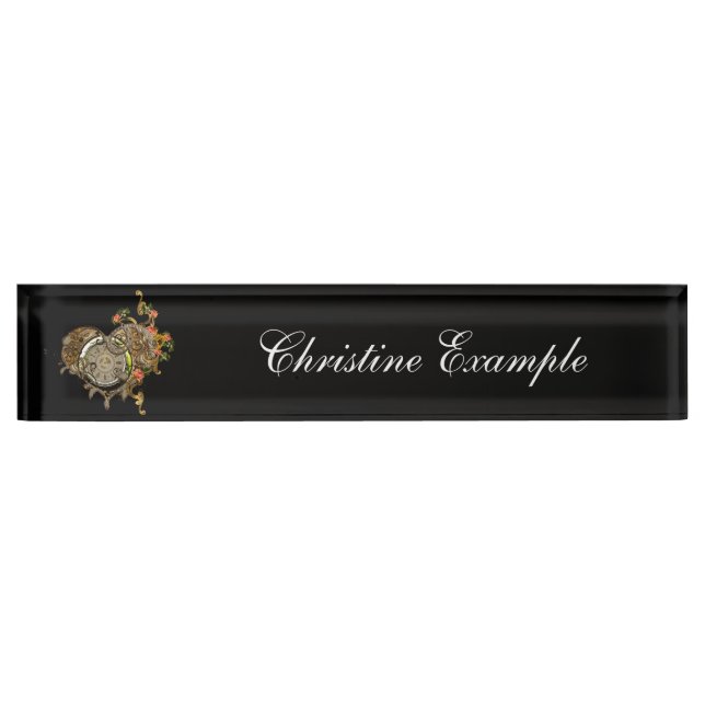 Porte-nom Pour Bureau Merveilleuse horloge vapeur (Devant)