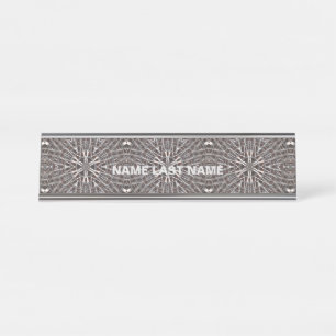 Porte-nom Pour Bureau Métal Maillé Argent