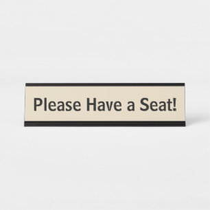 Porte-nom Pour Bureau Minimal, humble et basique "S'il vous plaît prene