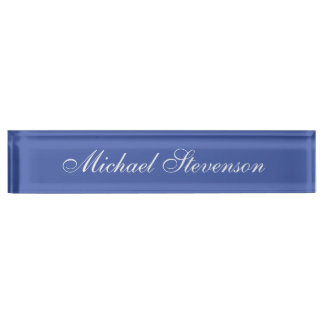 Porte-nom Pour Bureau Minimalist Medium Blue Modern Plain