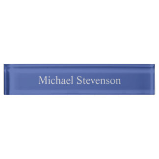 Porte-nom Pour Bureau Minimalist Medium Blue Modern Plain