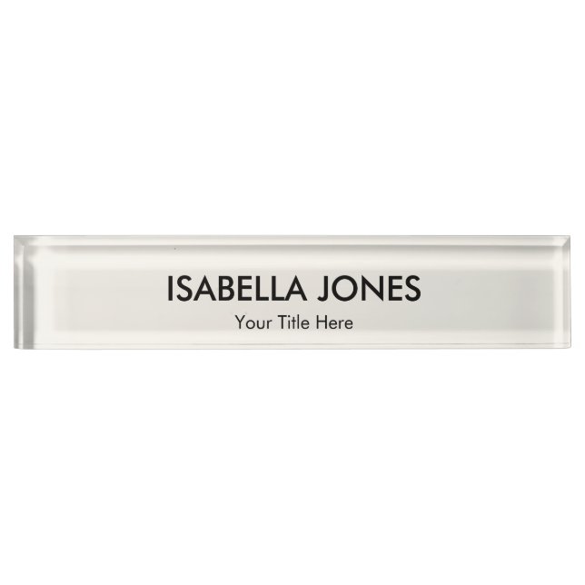 Porte-nom Pour Bureau Minimalist Professional Acrylic | Desk Name Plate (Devant)