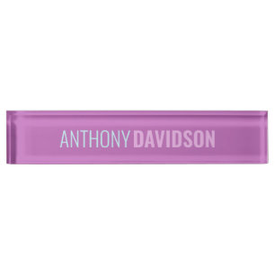 Porte-nom Pour Bureau Minimaliste Élégant Professionnel Orchidée Lilac B