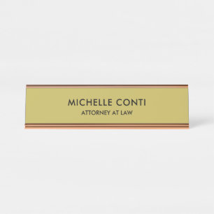 Porte-nom Pour Bureau Minimaliste élégant professionnel Vegas couleur or