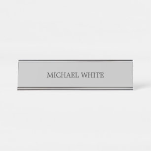 Porte-nom Pour Bureau Minimaliste gris moderne clair
