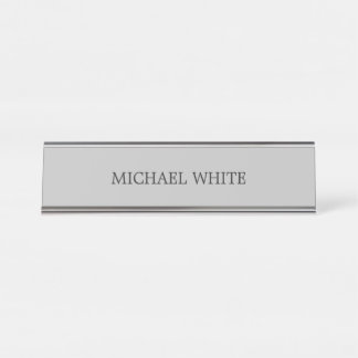 Porte-nom Pour Bureau Minimaliste gris moderne clair