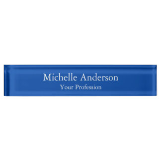 Porte-nom Pour Bureau Minimaliste Professionnel Moderne Plain Cobalt Ble