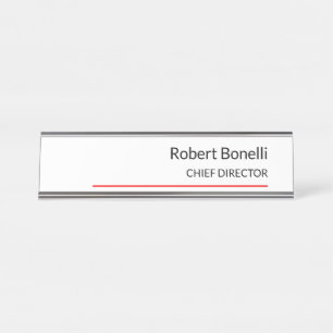 Porte-nom Pour Bureau Minimaliste Rouge clair blanc blanc moderne Taille