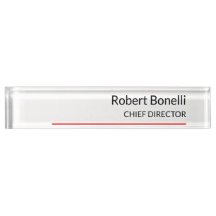 Porte-nom Pour Bureau Minimaliste Rouge clair blanc blanc moderne Taille