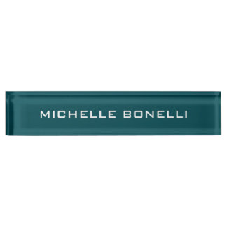 Porte-nom Pour Bureau Minuit Vert minimaliste Plat Lisible Moderne