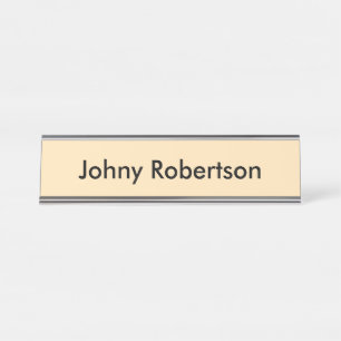 Porte-nom Pour Bureau Moccasin Peachy Jaune Plaine Élégant Professionnel