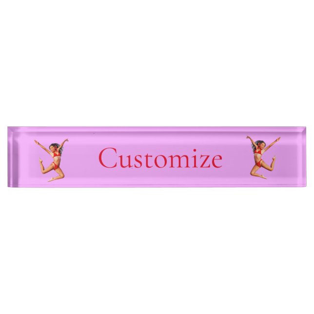 Porte-nom Pour Bureau Modèle Bikini de danse Thunder_Cove (Devant)