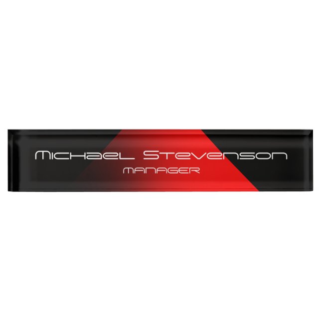 Porte-nom Pour Bureau Modèle de bureau professionnel de texte de Personn (Devant)