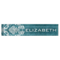 Modèle de Damas gris turquoise Texte personnalisé