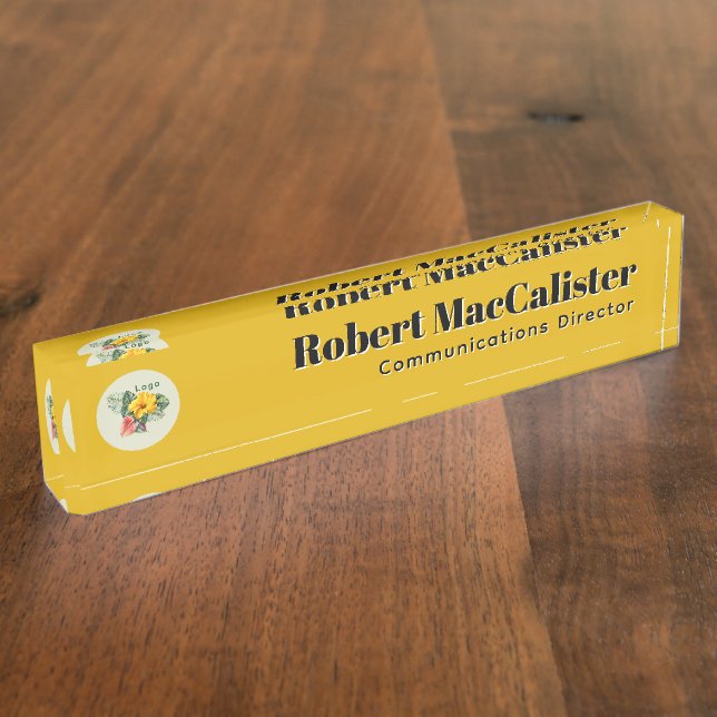 Porte-nom Pour Bureau Modèle de logo de société  (Taille)