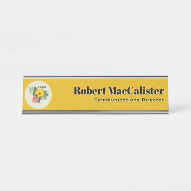 Porte-nom Pour Bureau Modèle de logo de société  (Devant)