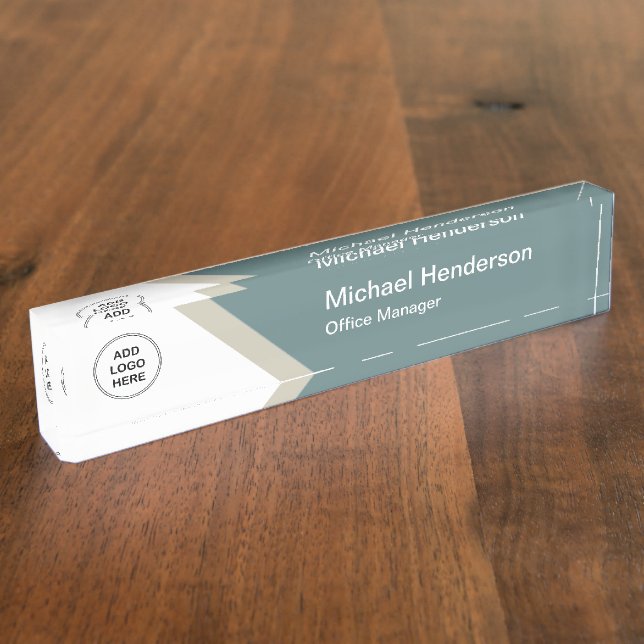 Porte-nom Pour Bureau Modèle de logo Office Executive (Taille)