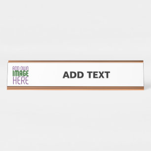 PORTE-NOM POUR BUREAU MODÈLE DE TEXTE D'IMAGE BLANCHE SIMPLE MODERNE
