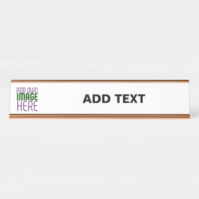 PORTE-NOM POUR BUREAU MODÈLE DE TEXTE D'IMAGE BLANCHE SIMPLE MODERNE (Devant)