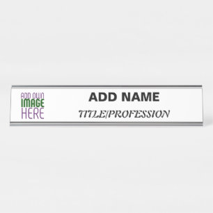 PORTE-NOM POUR BUREAU MODÈLE DE TEXTE D'IMAGE BLANCHE SIMPLE MODERNE