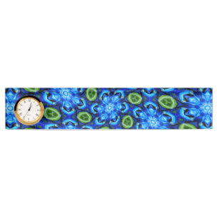 Porte-nom Pour Bureau Modèle Floral bleu Abstrait