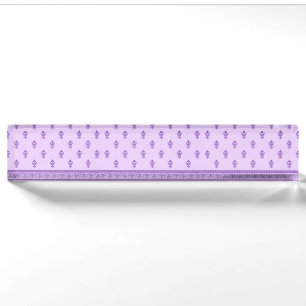 Porte-nom Pour Bureau Modèle Floral pourpre
