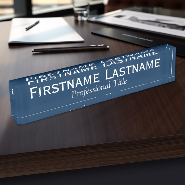 Porte-nom Pour Bureau Modèle Office de base avec nom exécutif et titre (Personalized Name Plate for the Office, School or Home)