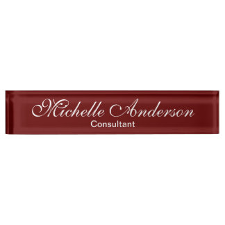 Porte-nom Pour Bureau Modèle unique de consultant de script rouge