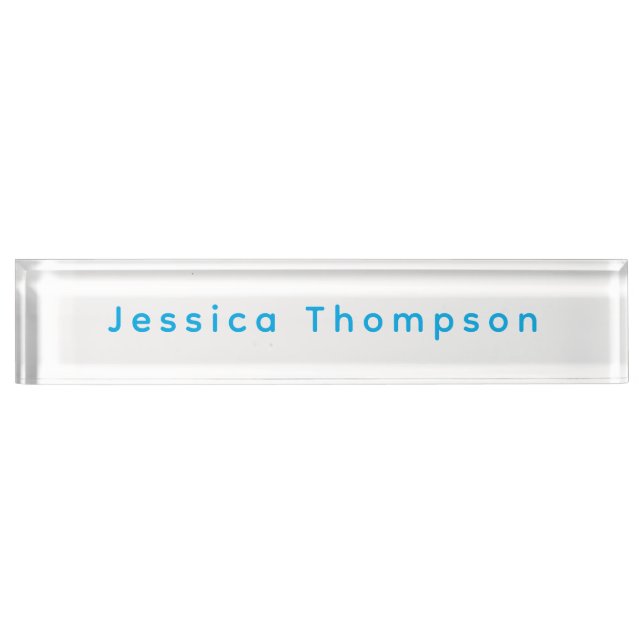 Porte-nom Pour Bureau Modern Elegant Plain Simple Professional Name (Devant)
