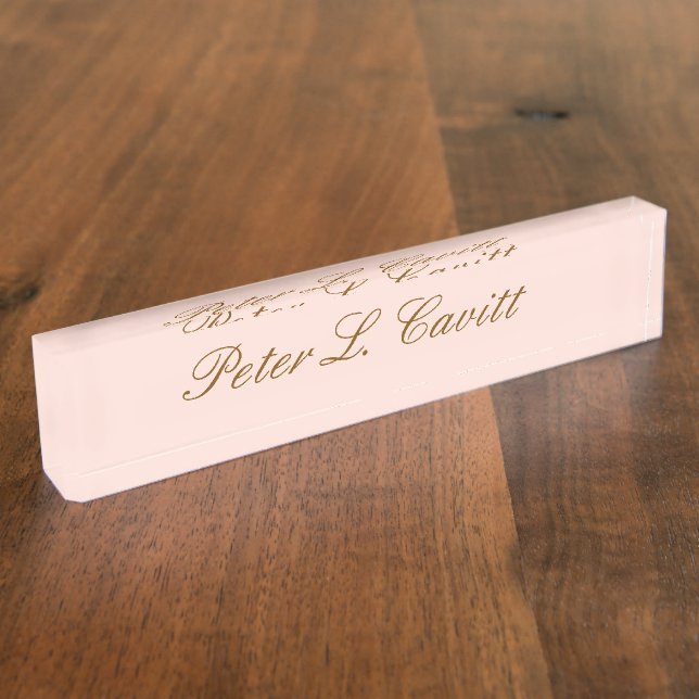 Porte-nom Pour Bureau Modern Stylish Custom Name Desk Plate (Taille)