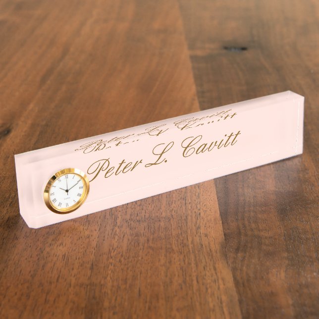 Porte-nom Pour Bureau Modern Stylish Custom Name Desk Plate (Taille)