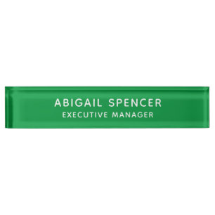 Porte-nom Pour Bureau Moderne classique professionnel Kelly Green