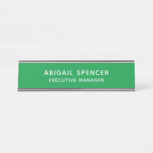Porte-nom Pour Bureau Moderne classique professionnel Kelly Green