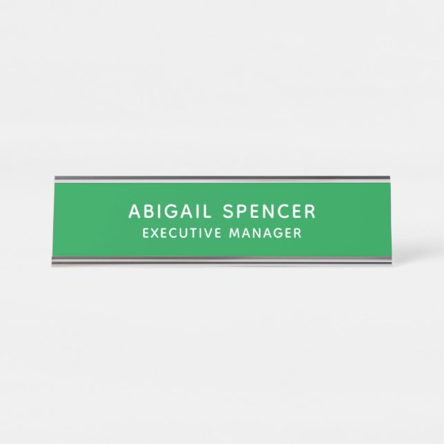 Porte-nom Pour Bureau Moderne classique professionnel Kelly Green (Devant)