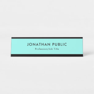 Porte-nom Pour Bureau Moderne Elégant minimaliste Modèle clair Turquoise