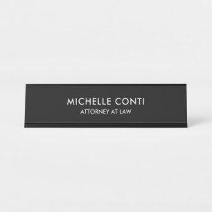 Porte-nom Pour Bureau Moderne minimaliste Noir Professionnel